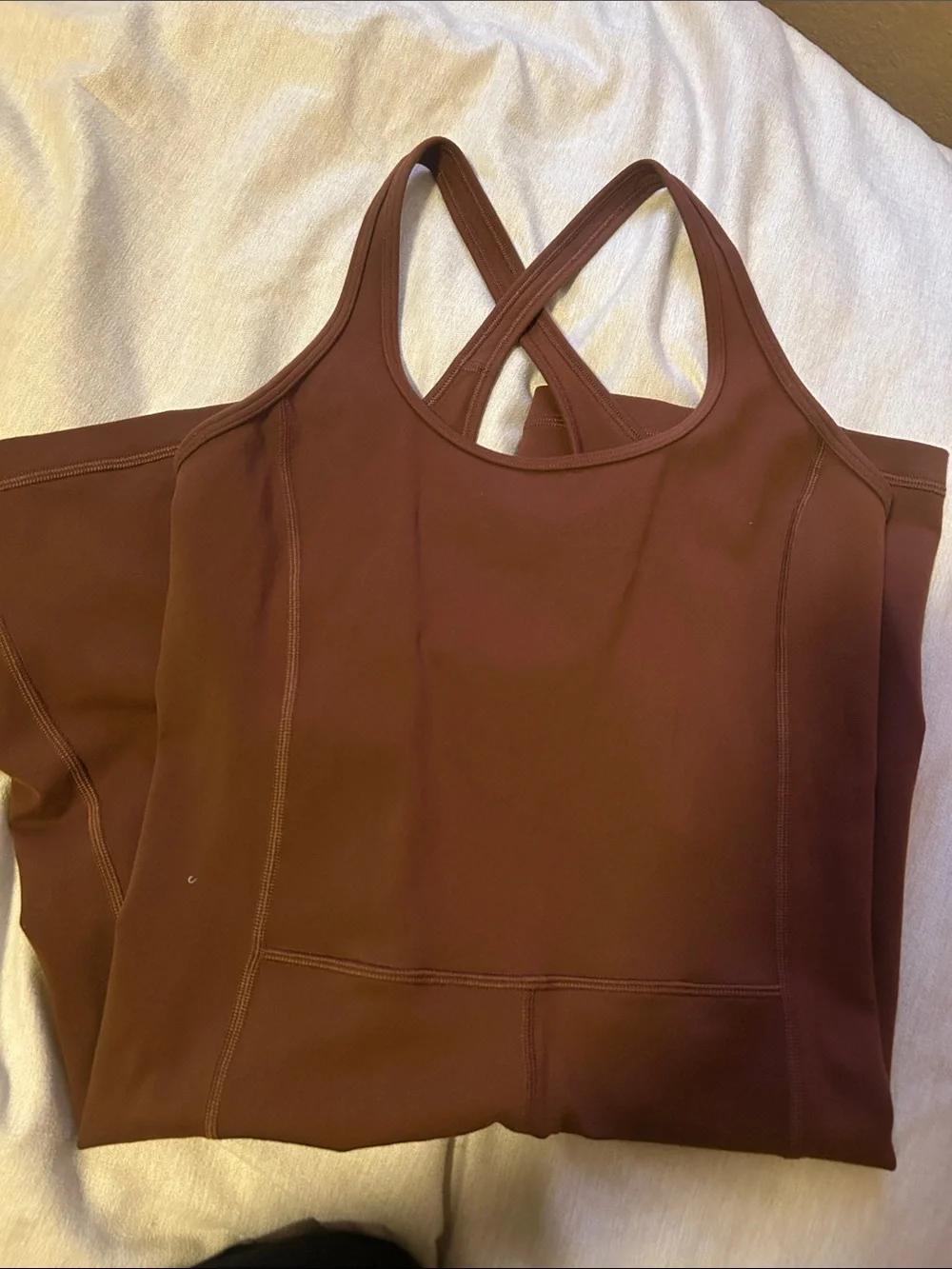 Women’s Cross-Back Tank Top - Deep Brown